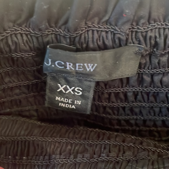 J. Crew Black smocked puff sleeve XXS top. Like  new. - Picture 2 of 2